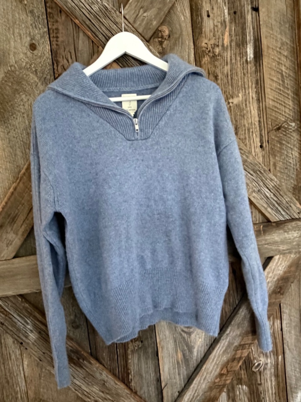 Joie 100% Cashmere Quarter Zip Sweater Light Blue WOMEN'S LARGE L